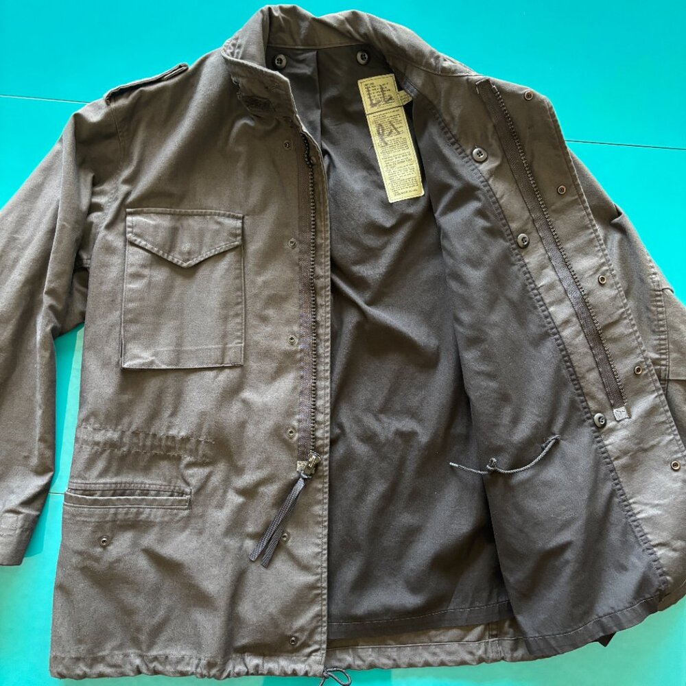 Vintage Men's U.S. Army M-65 Field Jacket – Large Long Black - Picture 8 of 16